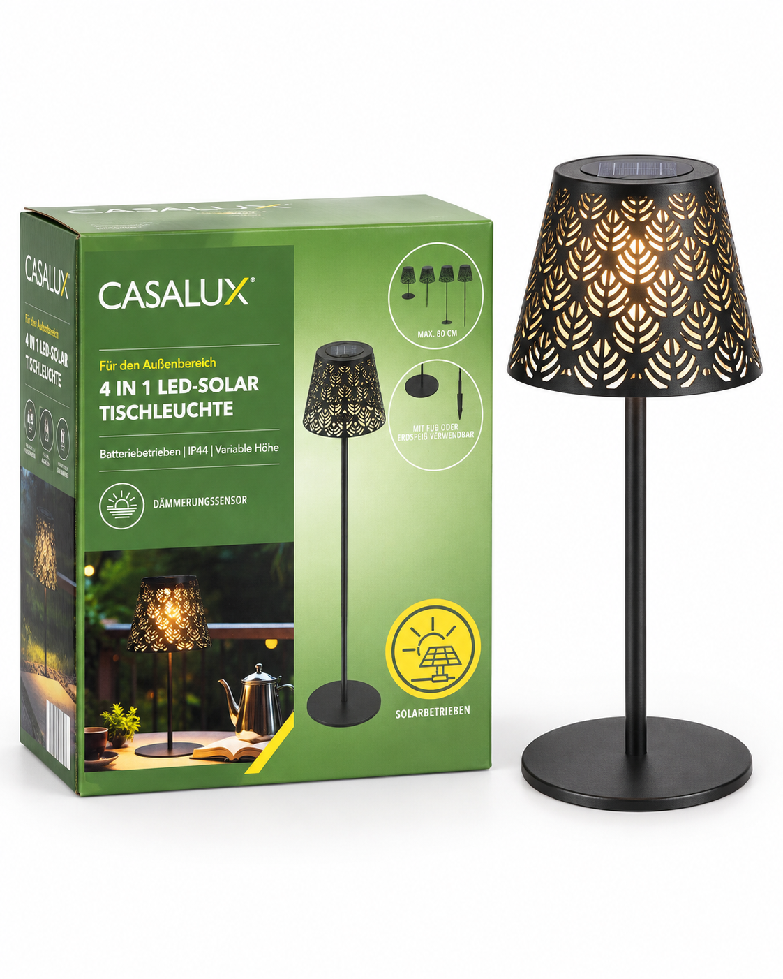 CASALUX 4-in-1 Solar Outdoor Table Lamp