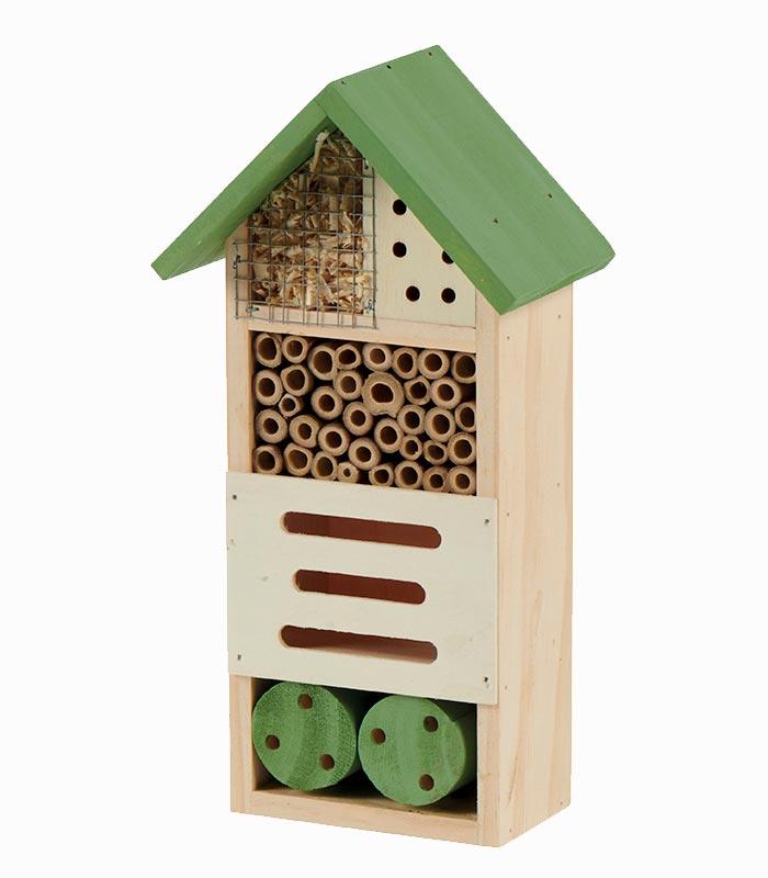 Insect house with green roof and front — view 1 of 2