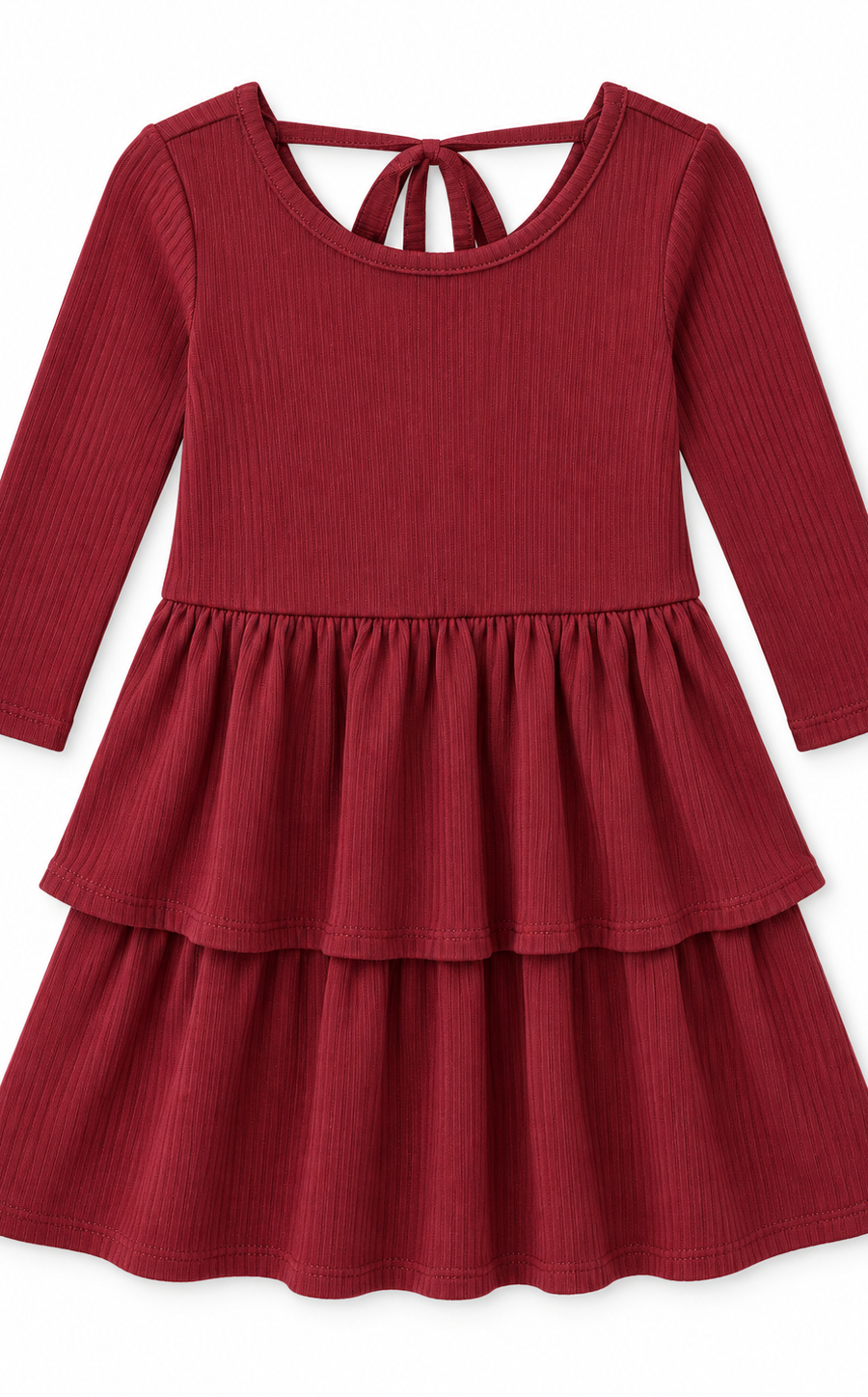 Epic Threads Girls’ Burgundy Ribbed Tiered Dress